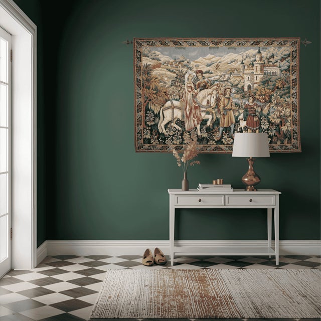 This tapestry depicts Prince Jean (1340- 1416), Duke of Berry, who was son of King John II of France. Well-known for his...