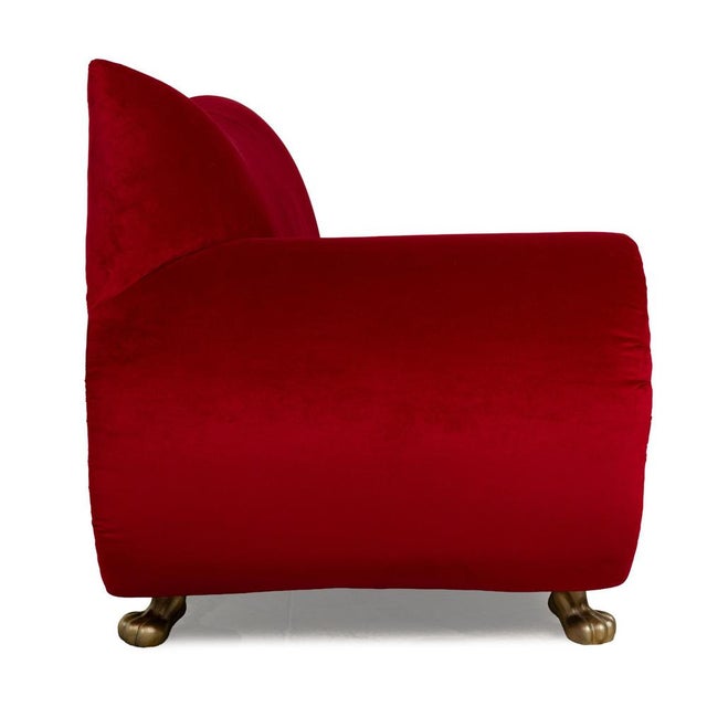Gaudi 3-Seater Sofa in Red Velvet from Bretz For Sale - Image 6 of 9