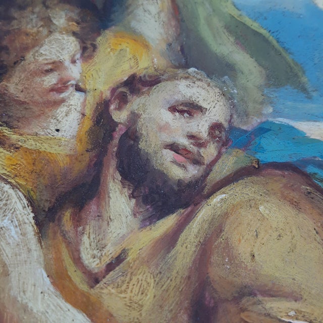 Ecstasy Figures Angels, 1800s, Oil on Panel and Wood, Framed For Sale - Image 4 of 14