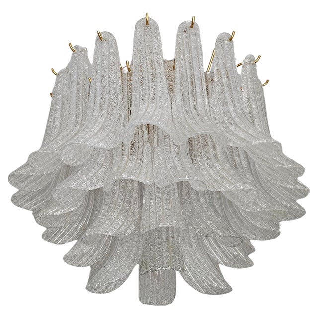 Large Hollywood Regency Petal Chandelier in Murano Glass, 1960s For Sale