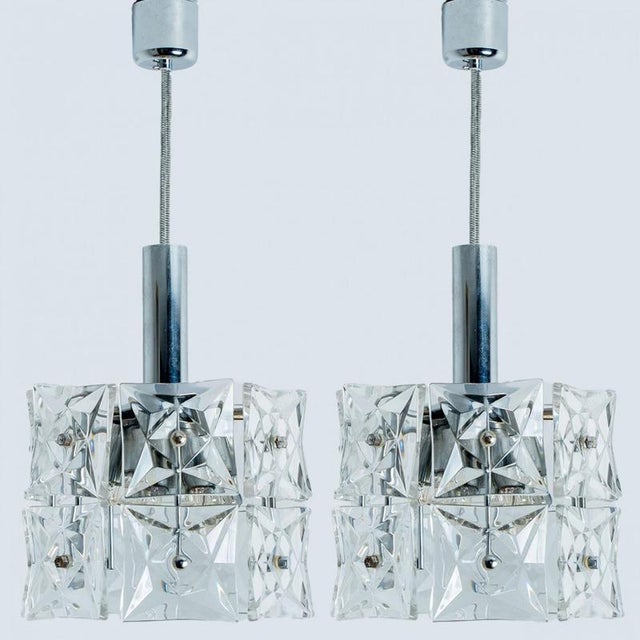 Faceted Crystal and Chrome Pendant from Kinkeldey, 1960s For Sale - Image 15 of 16