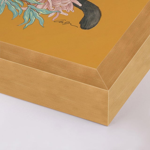 DESCRIPTION: Monkey Business by Allison Cosmos in Gold Frame, Small Art Print SPECIFICATIONS: Type: Framed Paper. Framed...