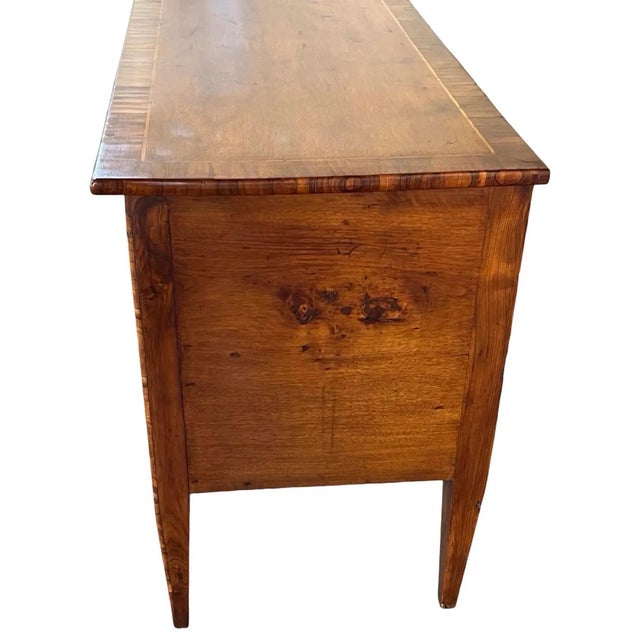 Late 19th Century 19th Century Italian Neoclassical Walnut Commode With Walnut Cross-Banded Veneer For Sale - Image 5 of 12