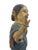 Indian Hindu Female Attendant Abhaya Mudra Carved Wood Folk Art Statue For Sale - Image 11 of 12