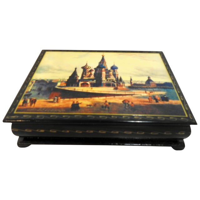 St. Basil's Cathedral on Russian Lacquer Box For Sale - Image 9 of 9