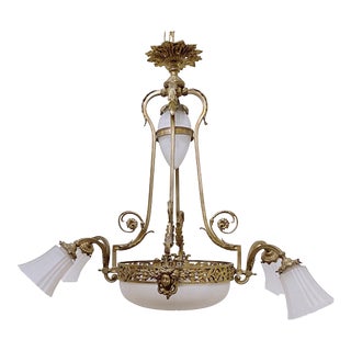 Antique Early 20th Century French Neoclassical Empire Chandelier For Sale