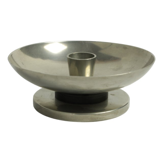 Gab Candleholder in Pewter and Bakelite For Sale