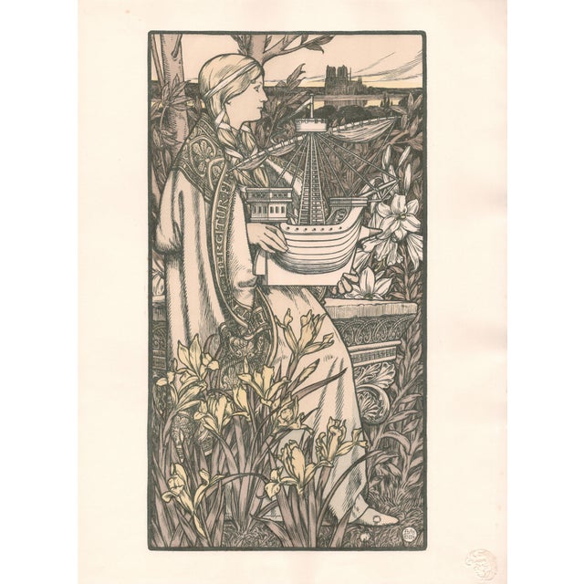 Adolphe Giraldon (1855-1933) Lutèce (Paris) Original Lithograph from the glorious portfolio "L'Estampe Moderne", issue #14...