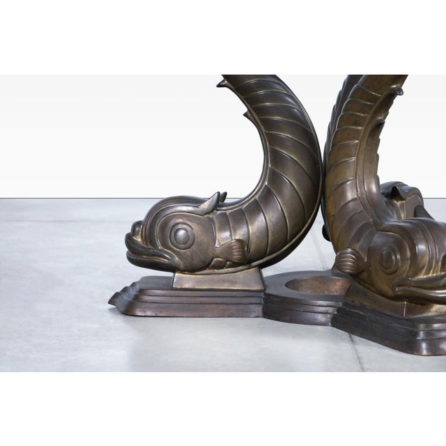 Vintage Italian Bronze Koi Fish Dining Table, 1970s For Sale - Image 11 of 12