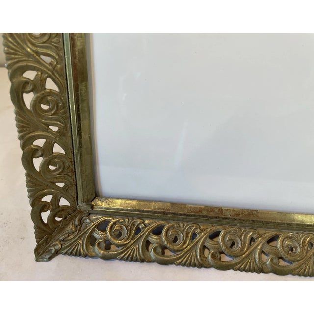 Mid 20th Century Nice Vintage Gold Metal Picture Frame For Sale - Image 5 of 8