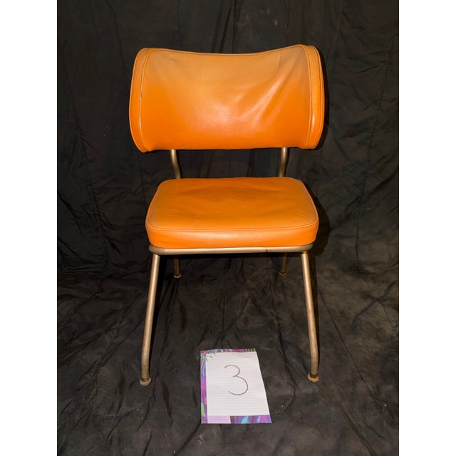 Orange 1970s B.Brody MCM Dining Chair Set For Sale - Image 8 of 11