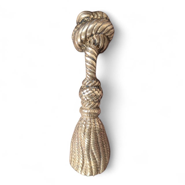 Vintage Brass Rope and Tassel Bottle Opener For Sale - Image 9 of 9