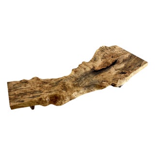 Sculpted Burl Natural Edge Coffee Table / Bench – 57” Live Edge Slab For Sale