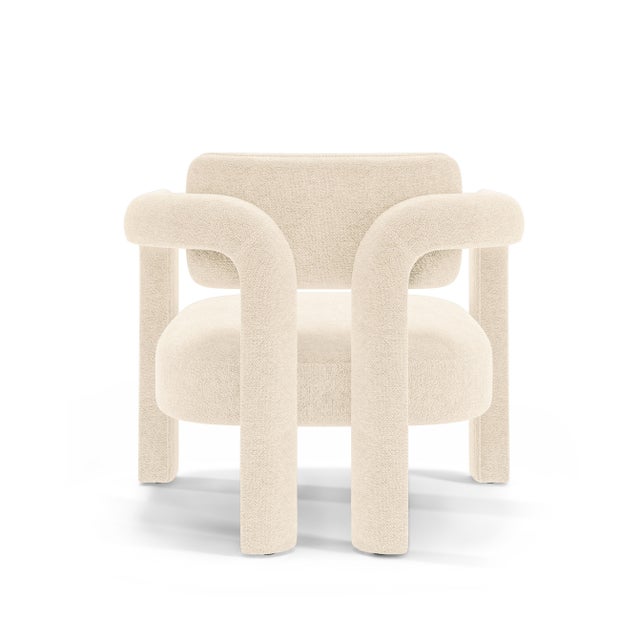Double Arch Armchair in Chenille from Insidherland For Sale - Image 4 of 9