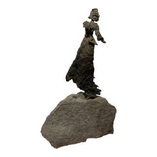 Vintage Brutalist Female Warrior on Rock Foundation For Sale