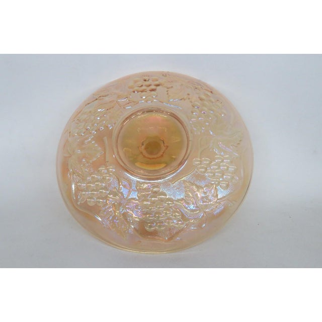 Glass Early 20th Century Imperial Glass Harvest Grape and Leaf Marigold Carnival Glass Handled Tray For Sale - Image 7 of 17