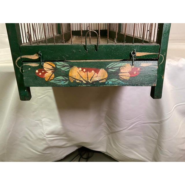 Vintage Folk Art Painted Double Dome Bird House For Sale - Image 9 of 11