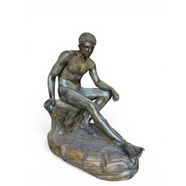 After Lysippos, Large Greek Style Sculpture of Hermes, 1980, Bronze For Sale - Image 4 of 5