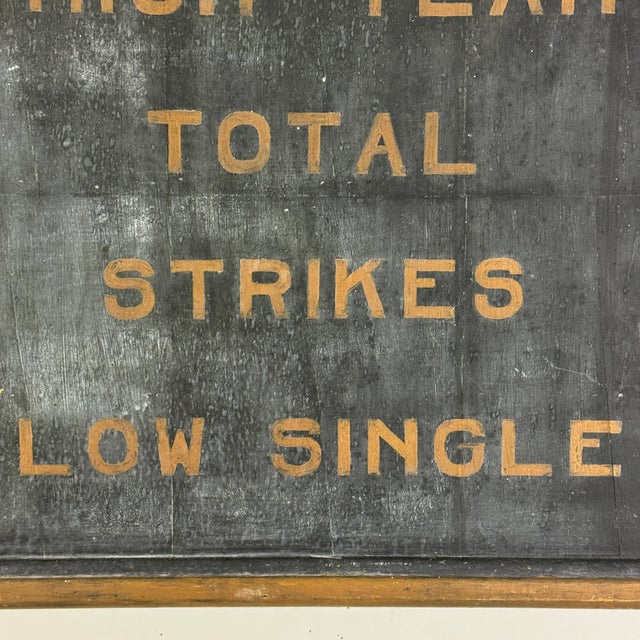Primitive Early 20th Century American Bowling Score Board With Labels in Wood Frame For Sale In New York - Image 6 of 10