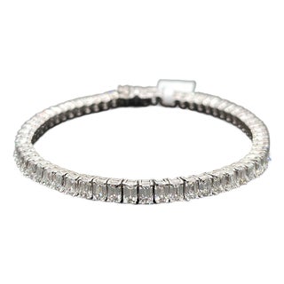 11.30 Ct Emerald Cut Diamond Tennis Bracelet For Sale