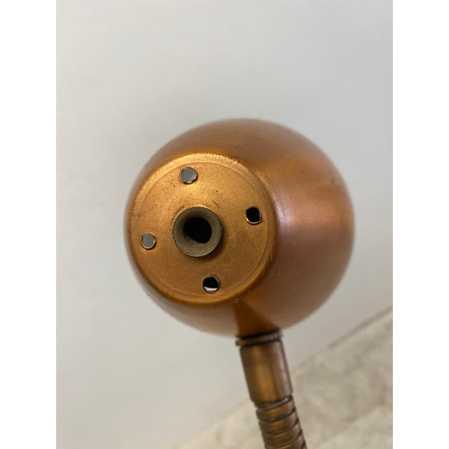 Vintage 1950's Double Gooseneck Brushed Copper Desk Lamp For Sale - Image 13 of 18