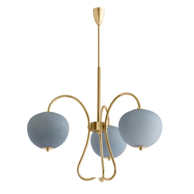 Triple chandelier china 03 by magic circus editions dimensions: h 120 x w 81.5 x d 26.2 cm materials: brass, mouth blown...