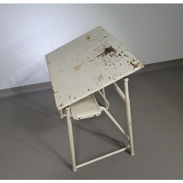 Wood Vintage Industrial Drawing Table For Sale - Image 7 of 18