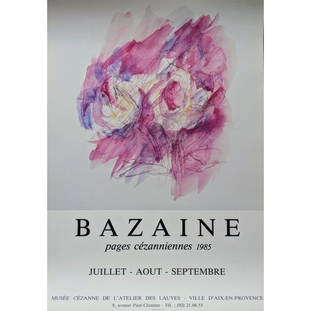 1980s Vintage Poster in Offset Lithograph by Jean Bazaine for Arte, Paris, France, 1985 For Sale - Image 5 of 5