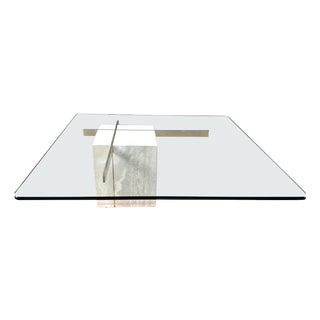 Travertine and Brass Coffee Table from Artedi, 1980s For Sale