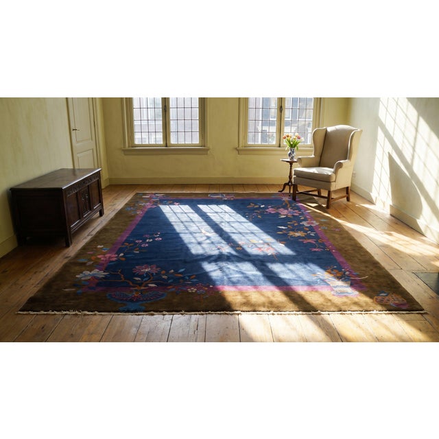 1920s Chinese Art Deco Carpet ( 7' 10" x 9' 6" - 238 x 290 cm ) For Sale - Image 12 of 12