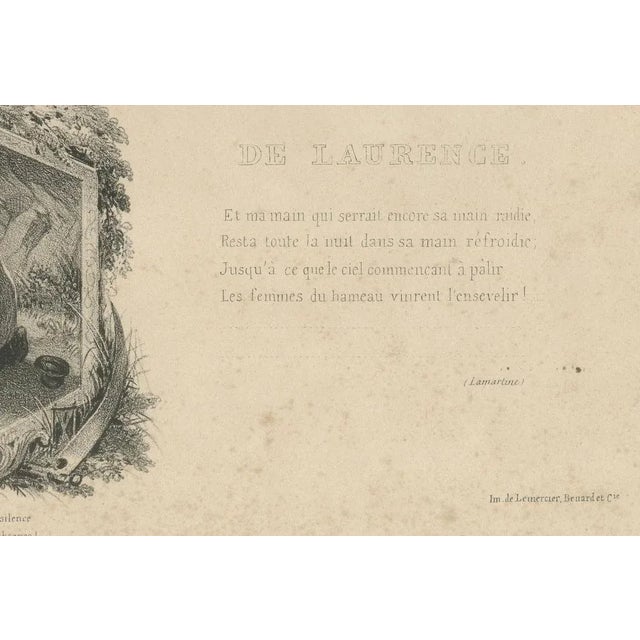 Maurin, La Mort de Laurence from Lamartine's Jocelyn, 1840, Lithograph For Sale - Image 3 of 11