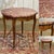 Early 20th-century Louis XV style pedestal table with a marble top, made of rosewood and oak - D=67cm H=58.5cm