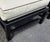 Late 20th Century Pair of Baker Furniture Black Lacquered Wood Frame Ottomans With Ivory Upholstered Cushions For Sale - Image 5 of 8