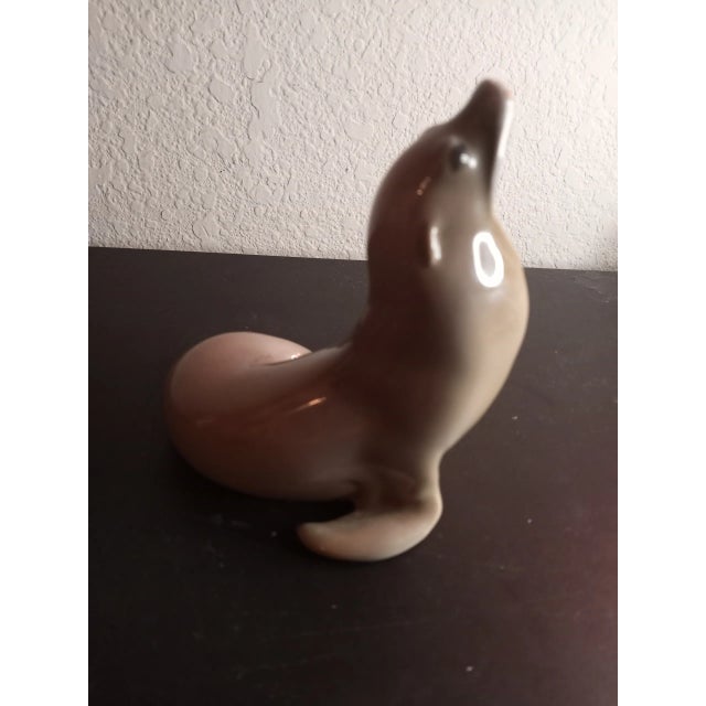 Art Deco Rare Vintage Royal Copenhagen Denmark Seal Figurine For Sale - Image 3 of 9