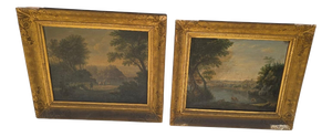 Roman Views, 19th Century, Oil Paintings, Framed, Set of 2