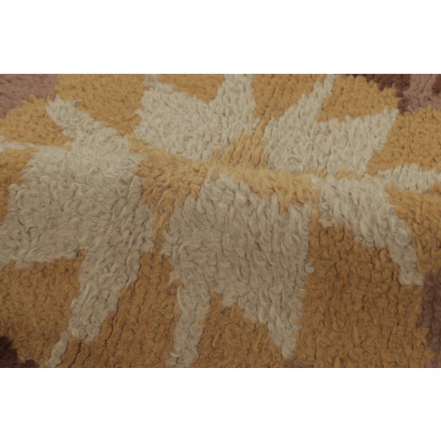 Goldenrod Antique Art Deco Rug With Brown & Lavender Geometric Design - Rug & Kilim For Sale - Image 8 of 8