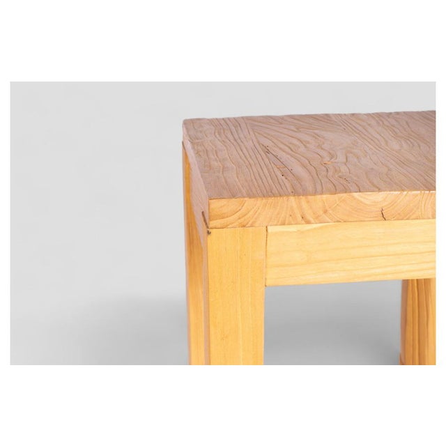 Tall Light Wood Side Table with Minimalist Design For Sale - Image 5 of 7