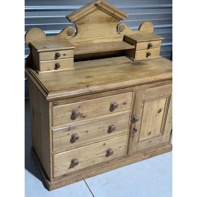Antique Pine Sideboard with Drawers and Cupboard From England We found this unusual sideboard in Devon, England. We...