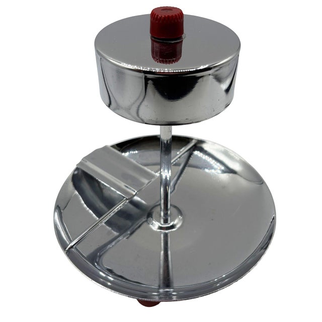 1940s Early Mid 20th Century Chrome and Bakelite Ashtray W/ Pull-Match Dispenser For Sale - Image 5 of 9