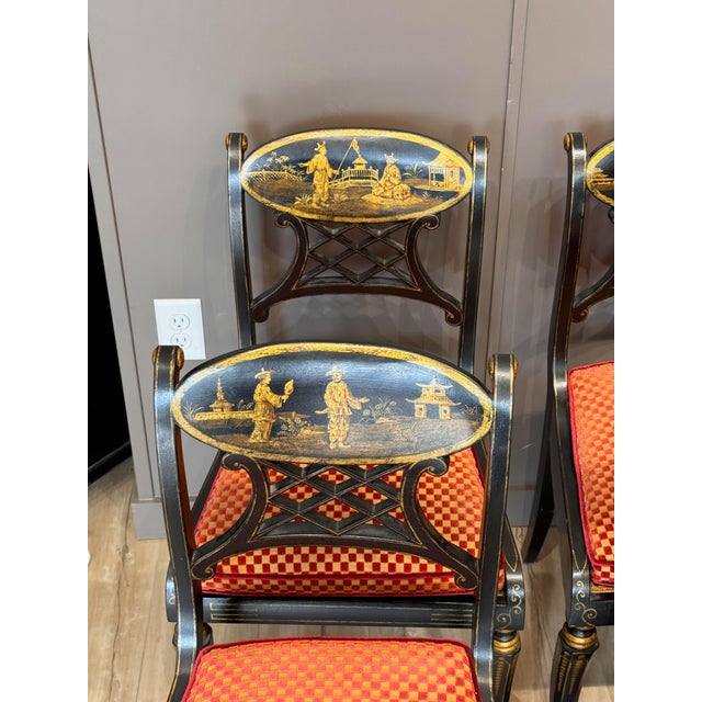 Set of Eight Regency Style Dining Chairs by John Rosselli & Assoc. For Sale - Image 4 of 16