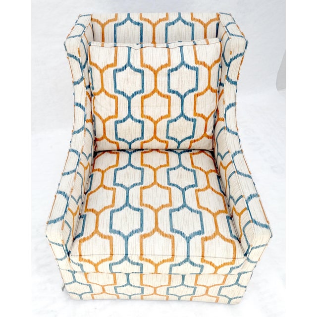 Mid Century Modern Funky Abstract Upholstery Arm Wing Chair MINT For Sale - Image 9 of 15