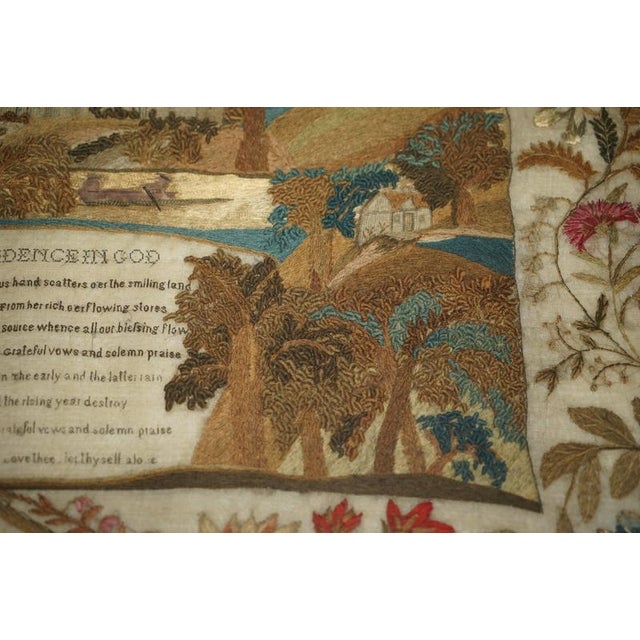 Antique William IV Needlework Stumpwork Sampler with Hardwood Frame, 1834 For Sale - Image 6 of 18