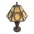 Cream Arts & Crafts Bradley & Hubbard Style 6-Panel Slag Glass Lamp Unsigned C1920 For Sale - Image 8 of 11