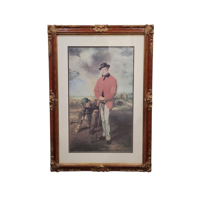 Wood A Pair of Golf-Themed Prints Depicting Golfers Around the Turn of the Century For Sale - Image 7 of 11