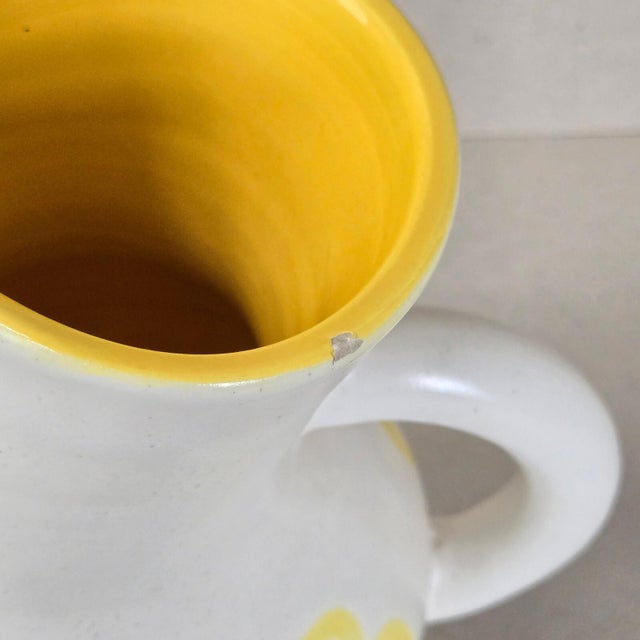 Yellow Vintage Ceramic Pitcher by André Baud for Vallauris, 1950s For Sale - Image 8 of 13