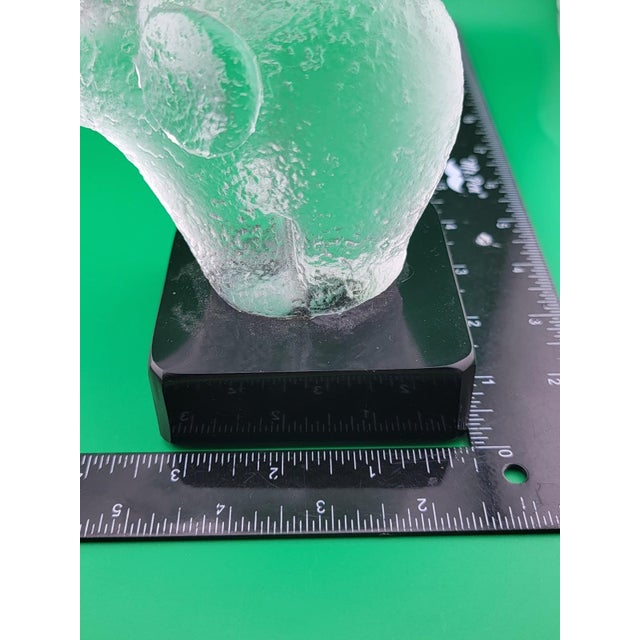 1990s Rare Frosted Art Glass ELEPHANT Signed "Robla" Attributed to Archimede Seguso For Sale - Image 5 of 15