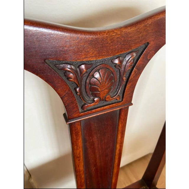 Red Antique Federal Style Mahogany Side Chair With Red Velvet For Sale - Image 8 of 9