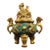 Late 20th Century Cloisonné Enamel Dragon Censer With Gilt Guardian Lion Finial For Sale