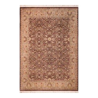 Elegant Pak-Persian Brown/Green Wool Rug - 8'0'' X 10'2'' For Sale