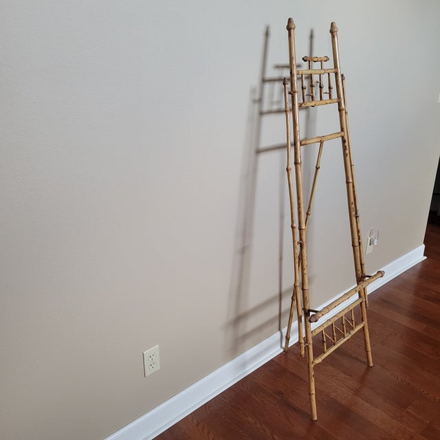 Mid-Century Modern Vintage Burnt Bamboo Easel For Sale - Image 3 of 5